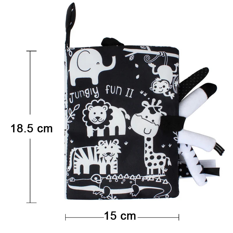 Montessori Baby Cloth Book Black And White Books Newborn - Image 13