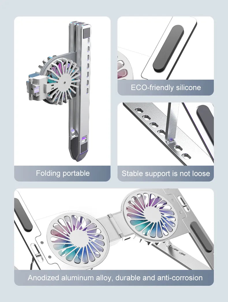 Foldable Aluminum Laptop Cooling Stand - Image 8