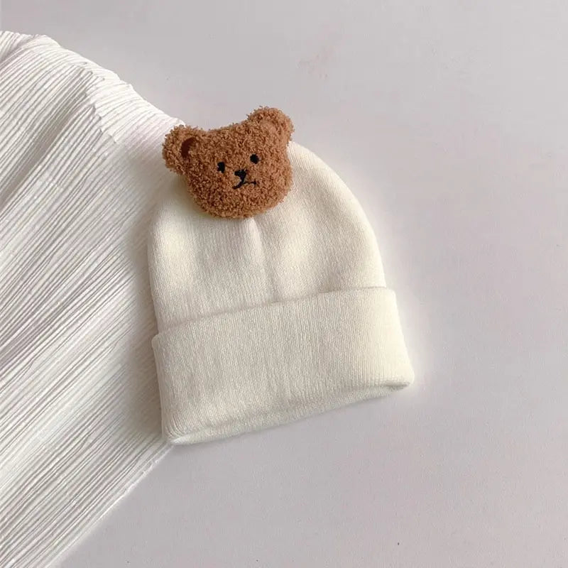 Cartoon Bear Knitted Baby Hat - Image 8