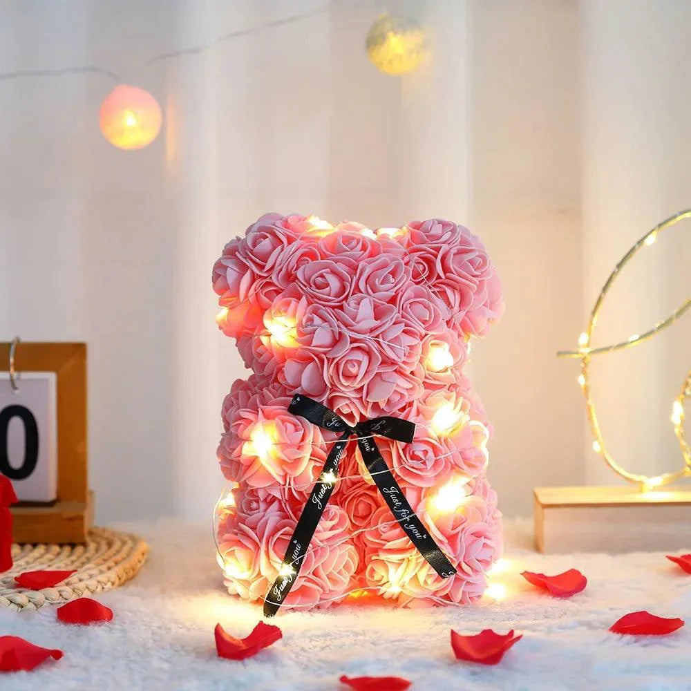 Teddy Rose Flower Bear With Gift Box - Image 8