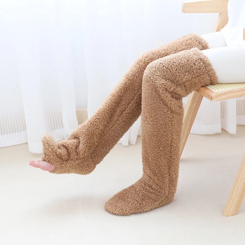 Over Knee High Fuzzy Socks - Image 9
