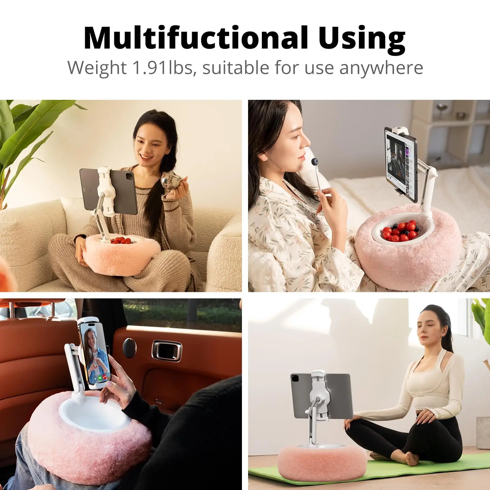 Adjustable Plush Pillow Tablet & Phone Stand For Live Streaming & Video Chat - Image 10