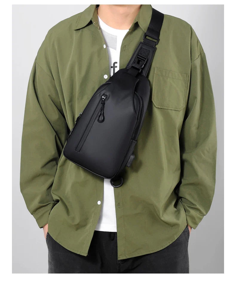 Waterproof Chest Bag With Usb Charging Interface - Image 9