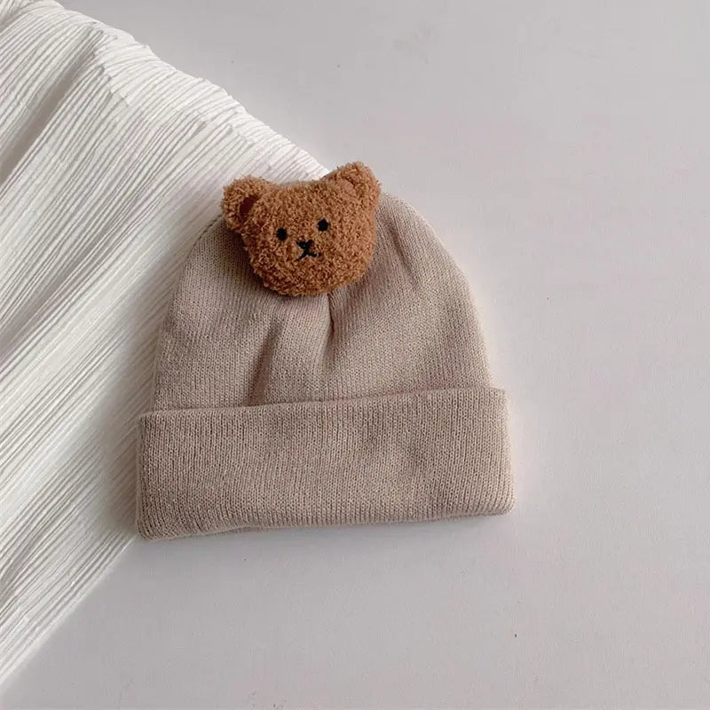 Cartoon Bear Knitted Baby Hat - Image 10