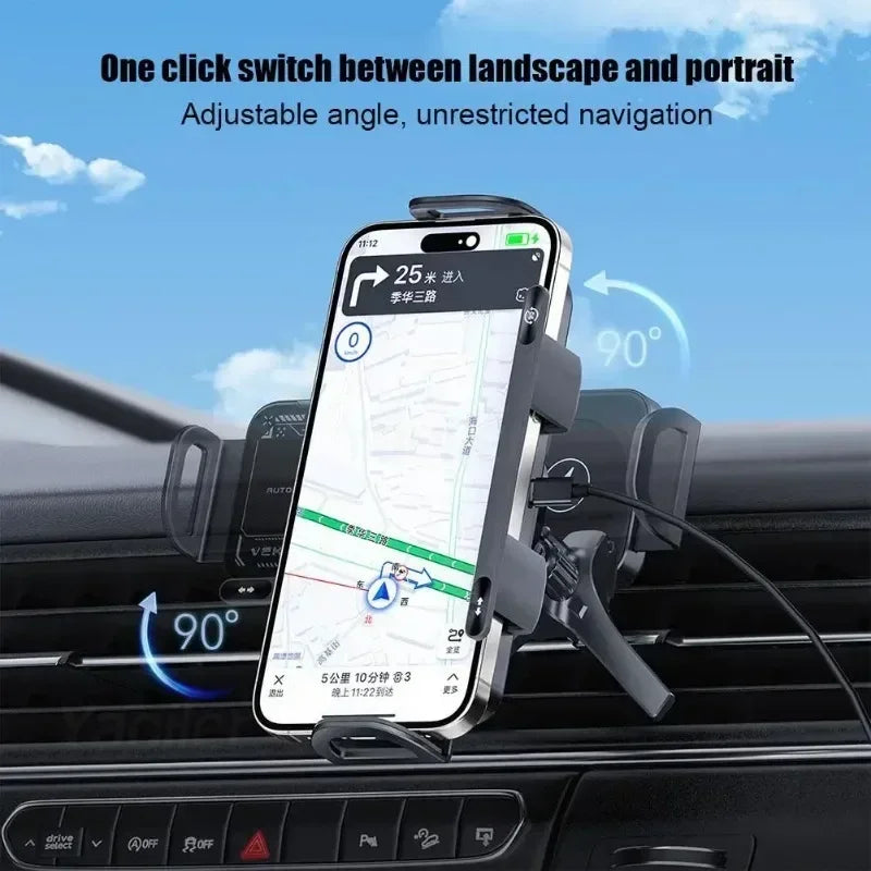 Wireless Fast Charger Flip Car Phone Holder - Image 6