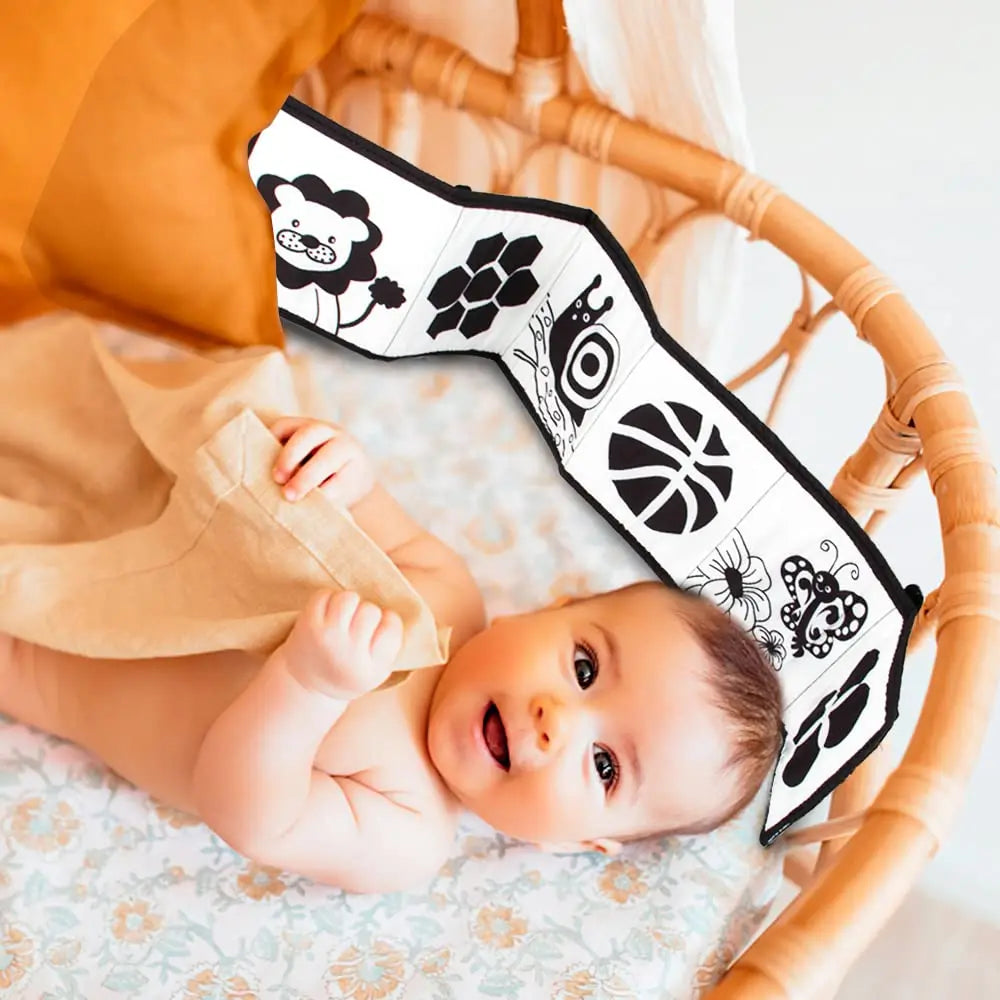 Montessori Baby Cloth Book Black And White Books Newborn - Image 7