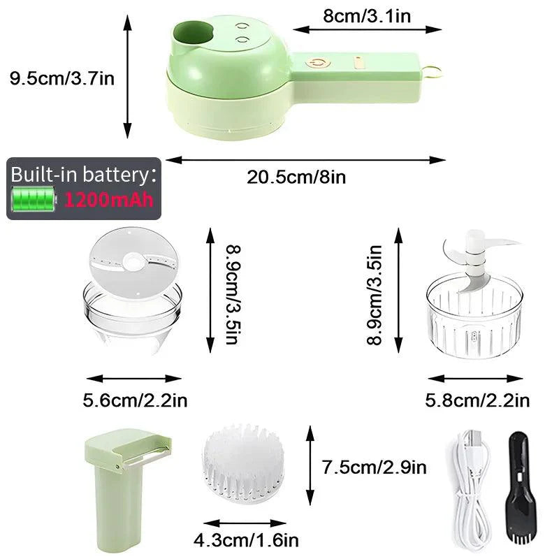 4 In 1 Slicer Garlic Masher Mini Chopper Blender - Image 6