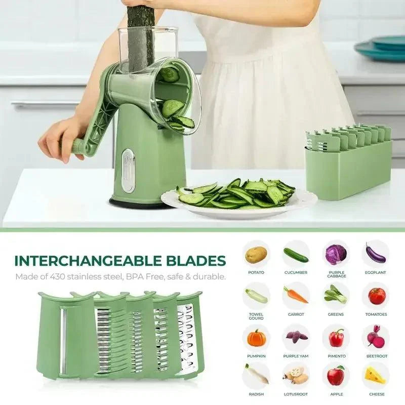 5 In 1 Rotary Gourmet Cheese Grater - Image 8