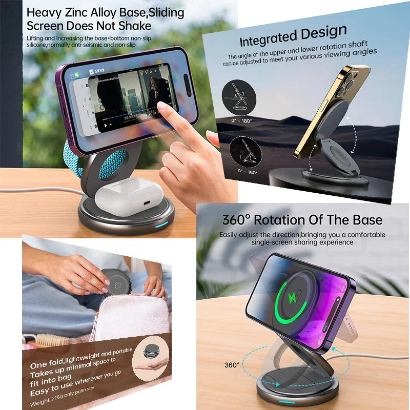 3 In 1 Foldable Magnetic Wireless Charger - Image 5