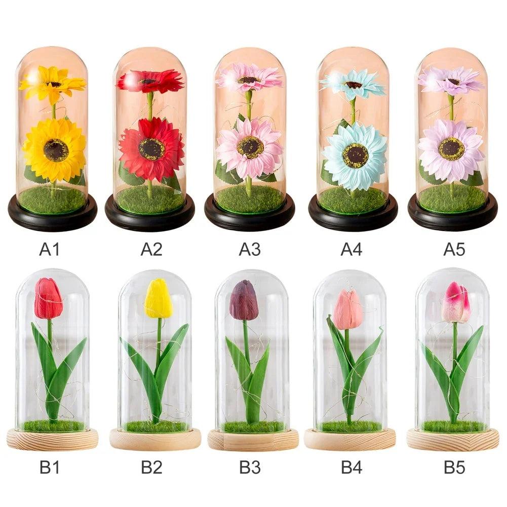 Led Glass Rose Tulip Ornament - Image 6