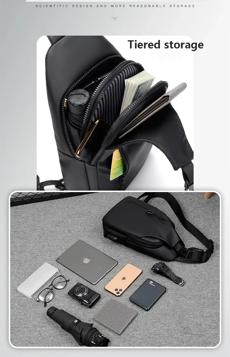Waterproof Chest Bag With Usb Charging Interface - Image 14