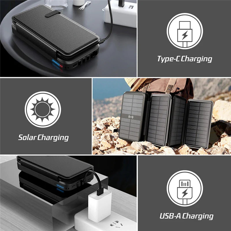 Multifunctional Solar Power Bank Quick Wireless Charger - Image 10