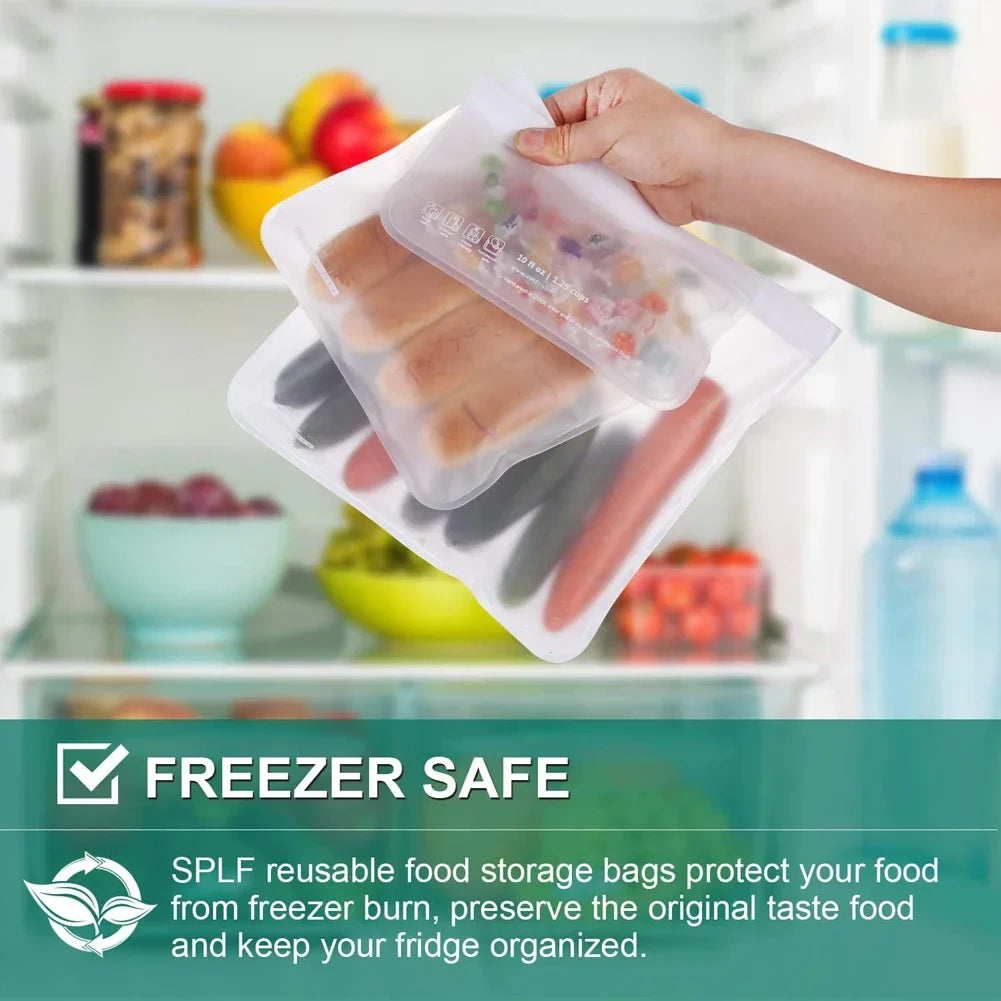Silicone Food Storage Containers Stand-Up Zip-Shut Bags - Image 7