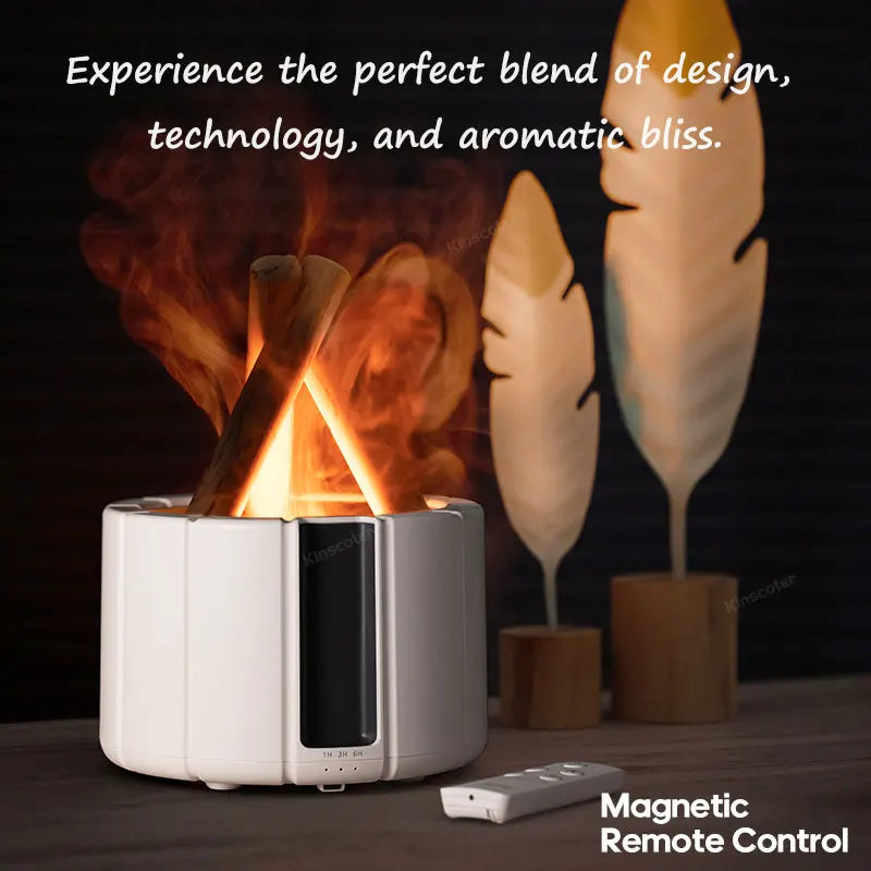 Firecamp Simulated Flame Aroma Diffuser: Ultrasonic Mist & Led Essential Oil Humidifier - Image 3