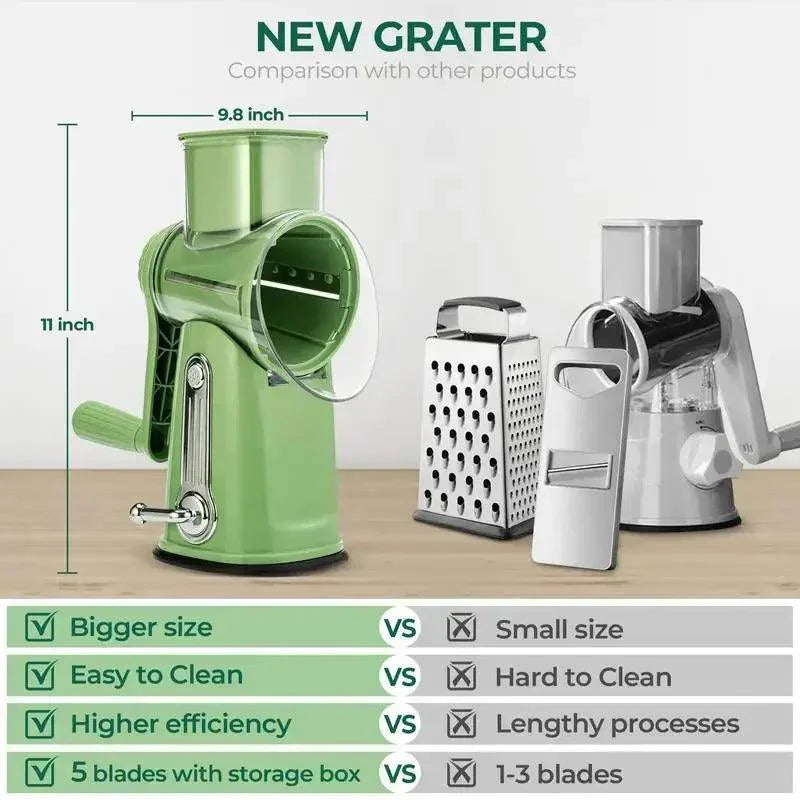 5 In 1 Rotary Gourmet Cheese Grater - Image 7