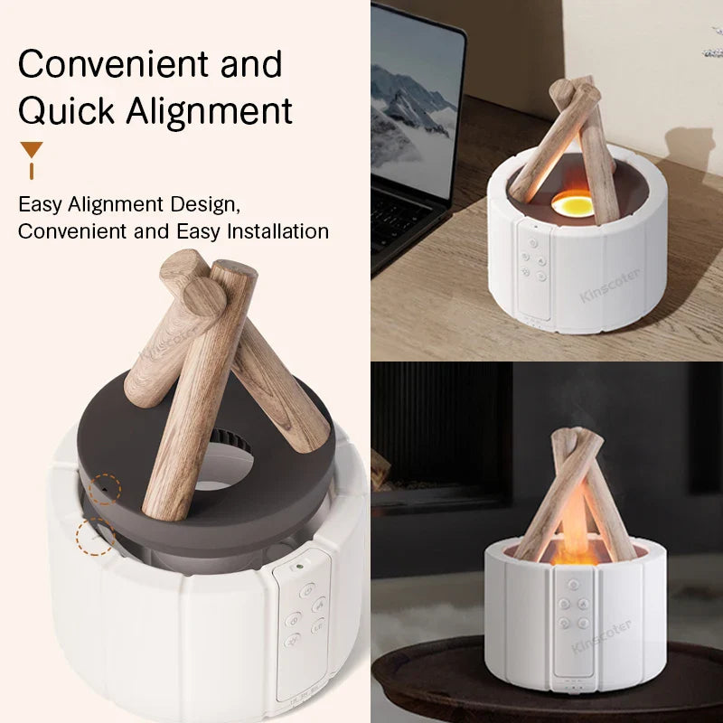 Firecamp Simulated Flame Aroma Diffuser: Ultrasonic Mist & Led Essential Oil Humidifier - Image 9