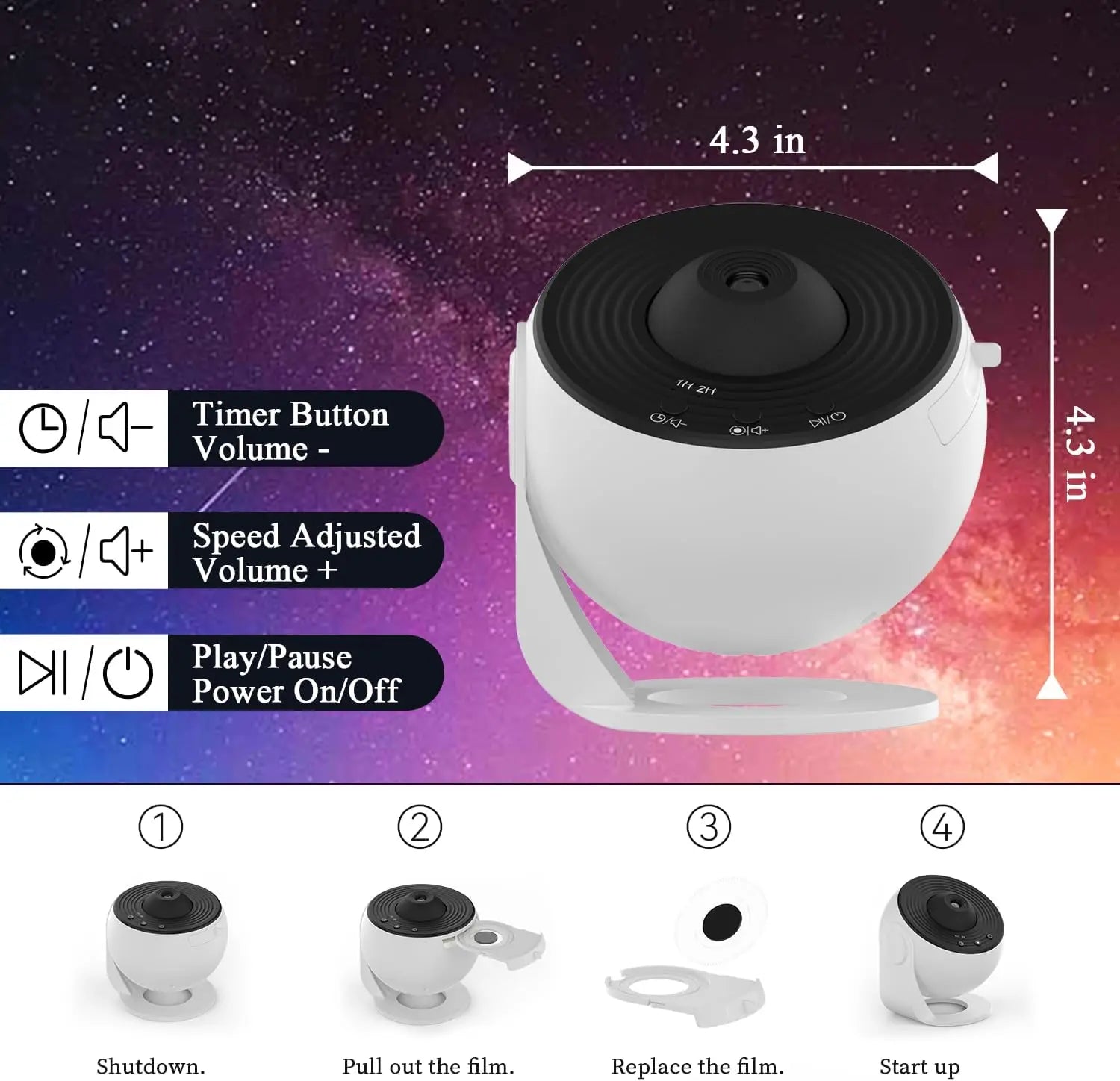 Night Light Galaxy Projector - Image 7
