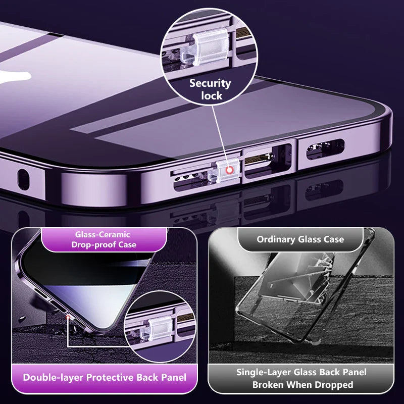 Double Sided Magnetic Glass Anti-Peep Mobile Case - Image 6