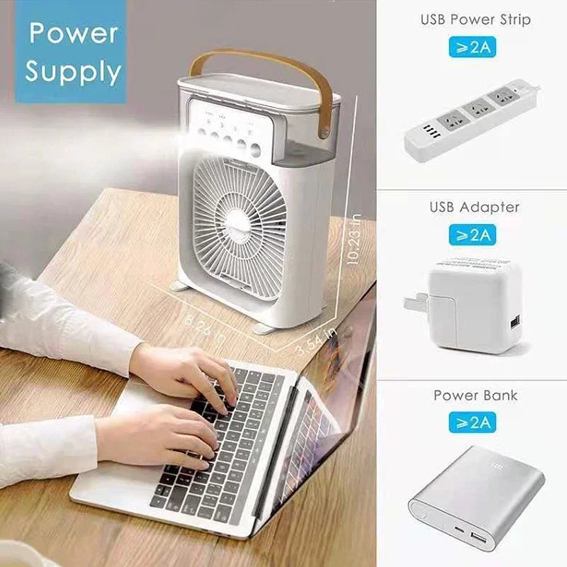 Portable 3-In-1 Fan Air Conditioner With Led Lights & Humidifier - Image 6