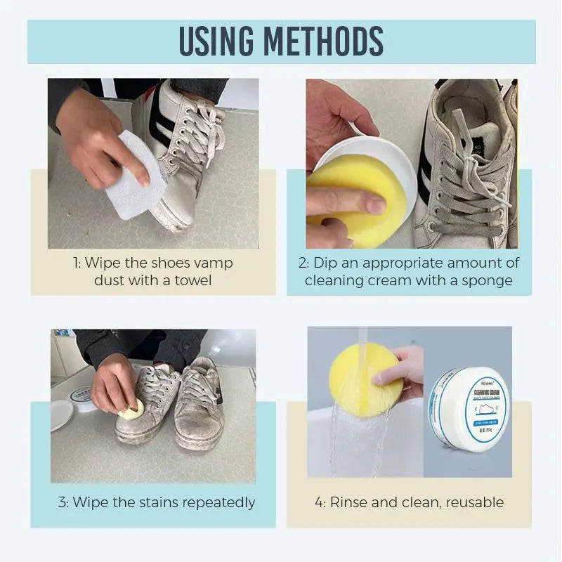Shoe Whitening Cream With Wipe Sponge - Image 5