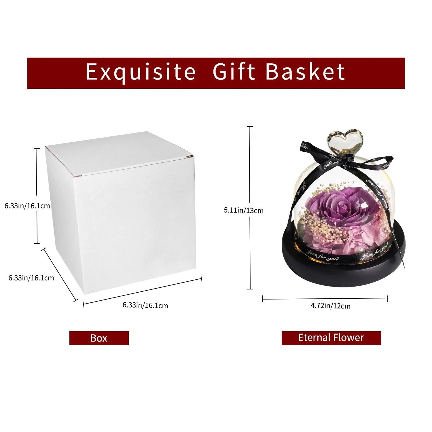 Purple Soap Rose In Glass Dome With Led Light - Image 5
