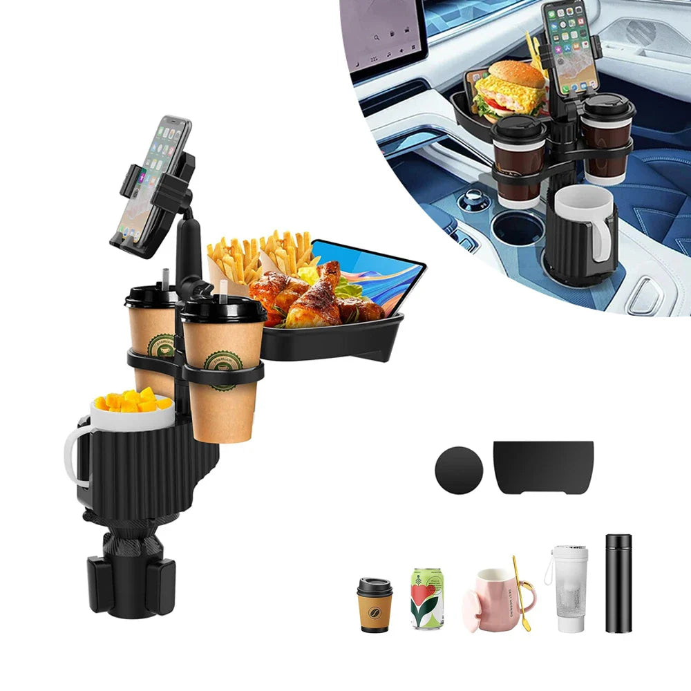 3 In 1 Adjustable Car Cup Tray With Phone Holder - Image 7