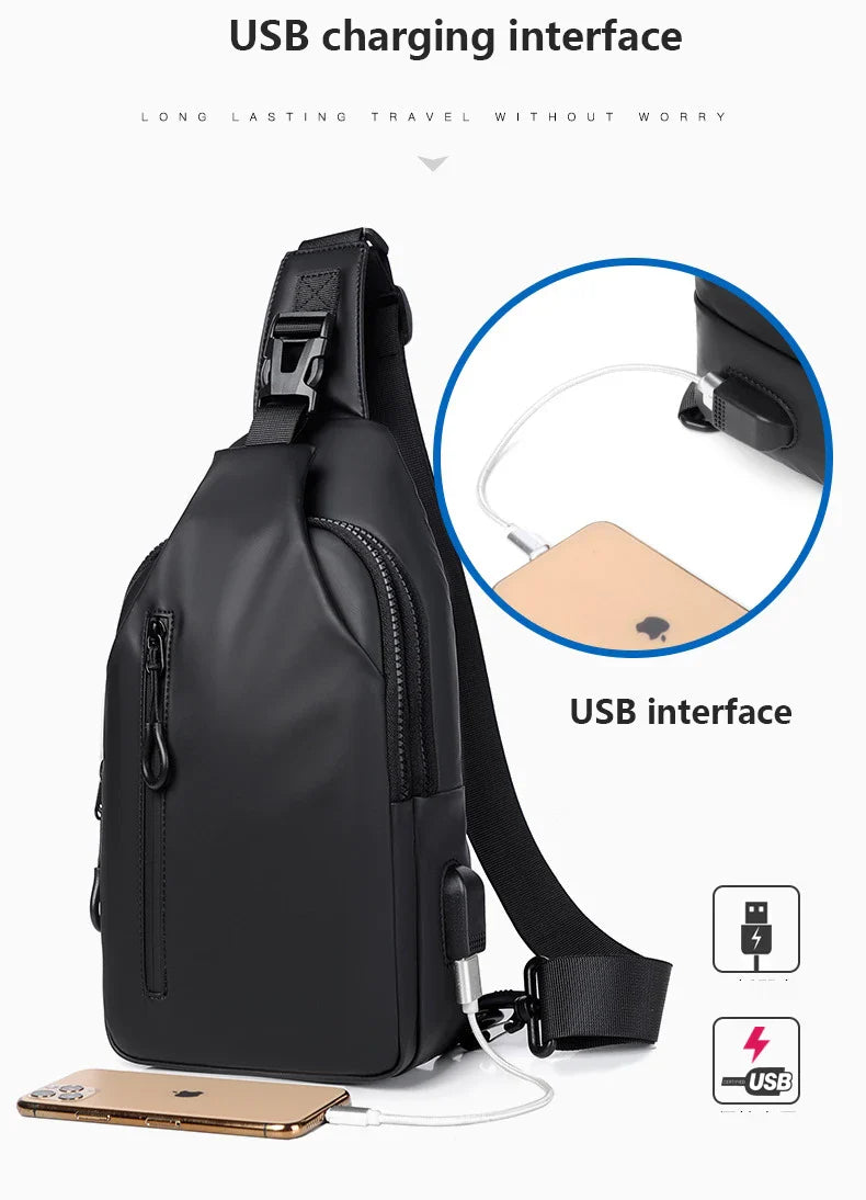 Waterproof Chest Bag With Usb Charging Interface - Image 7