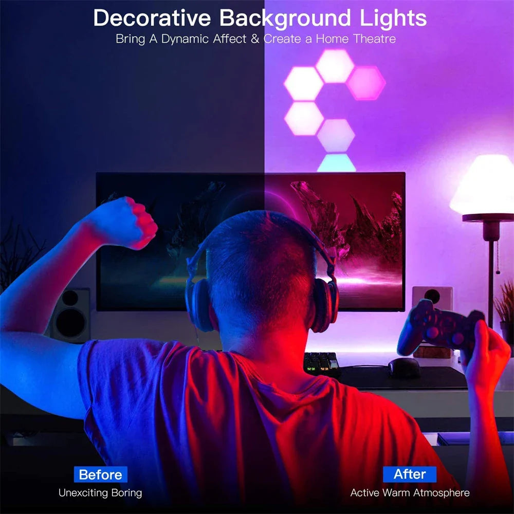 Touch Sensor Rgb Led Hexagon Lamp - Image 3