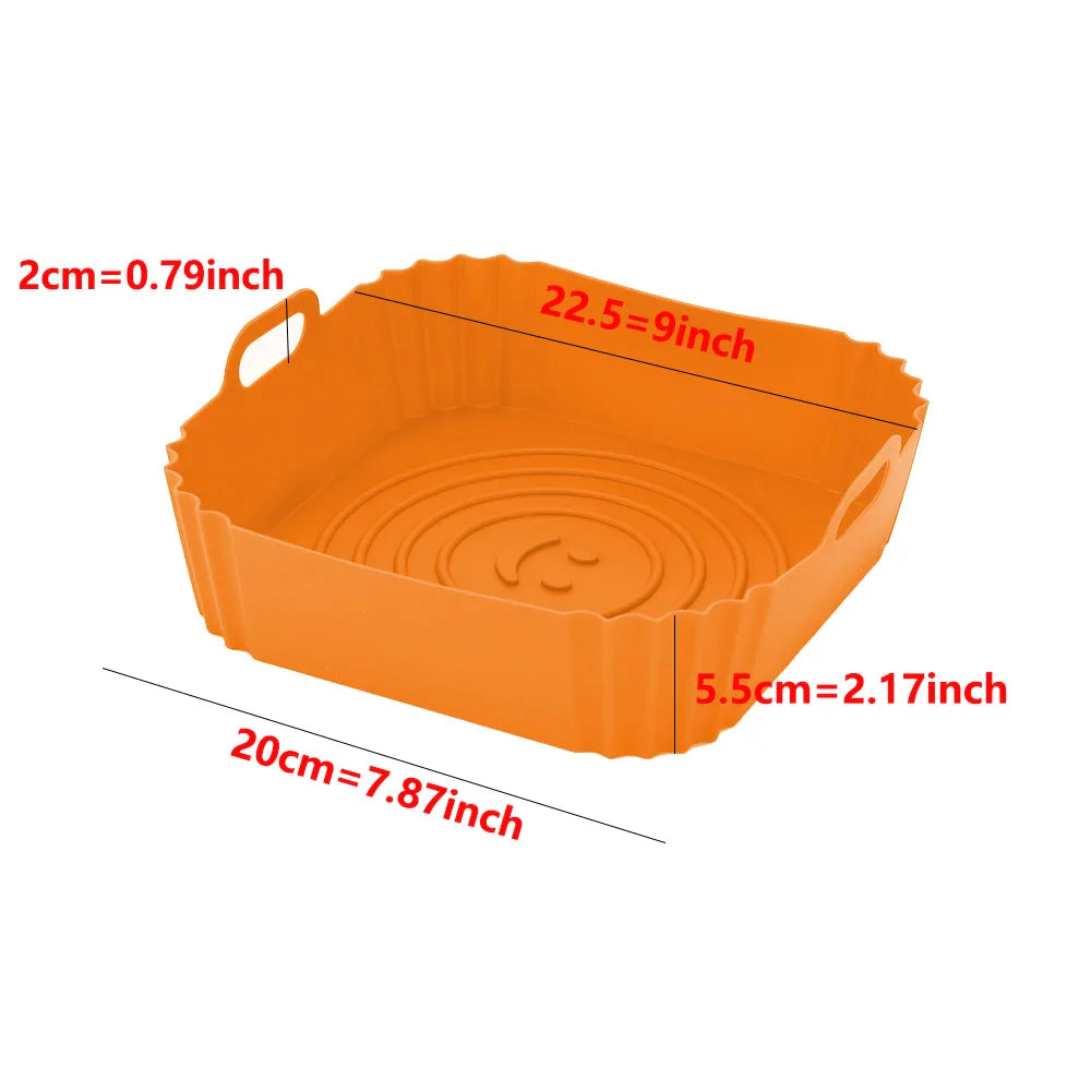 Reusable Silicone Airfryer Pan Liner: Nonstick Baking Tray & Oven Accessory For Healthy Cooking - Image 4