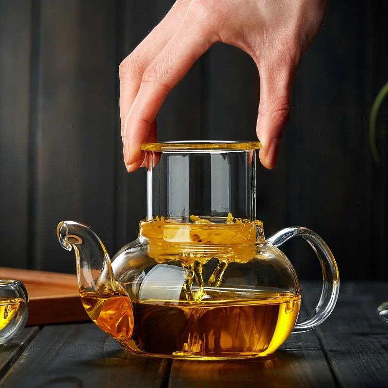 Heat-Resistant Glass Tea Pot With Infuser | 400Ml/1000Ml Teaware Set - Image 5