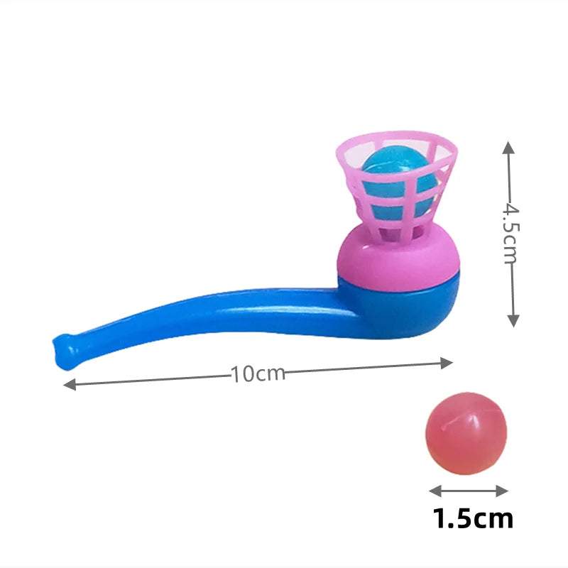 10Pcs Plastic Pipe Blowing Ball Toys For Kids - Outdoor Sports & Balance Training Game, Perfect For Birthday Parties & Gifts - Image 7