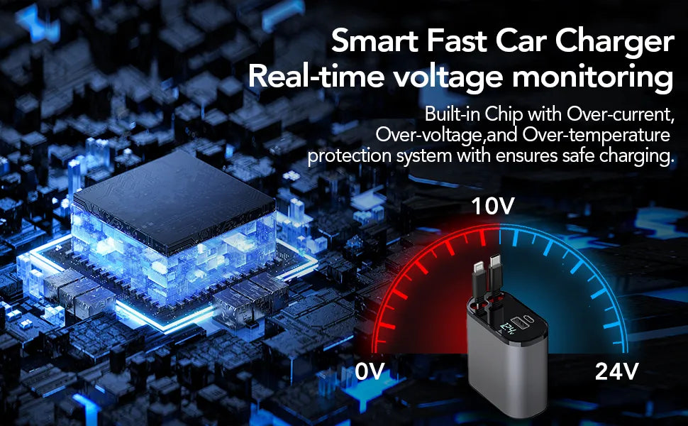 Car Retractable 4 In 1 Fast Charger - Image 12