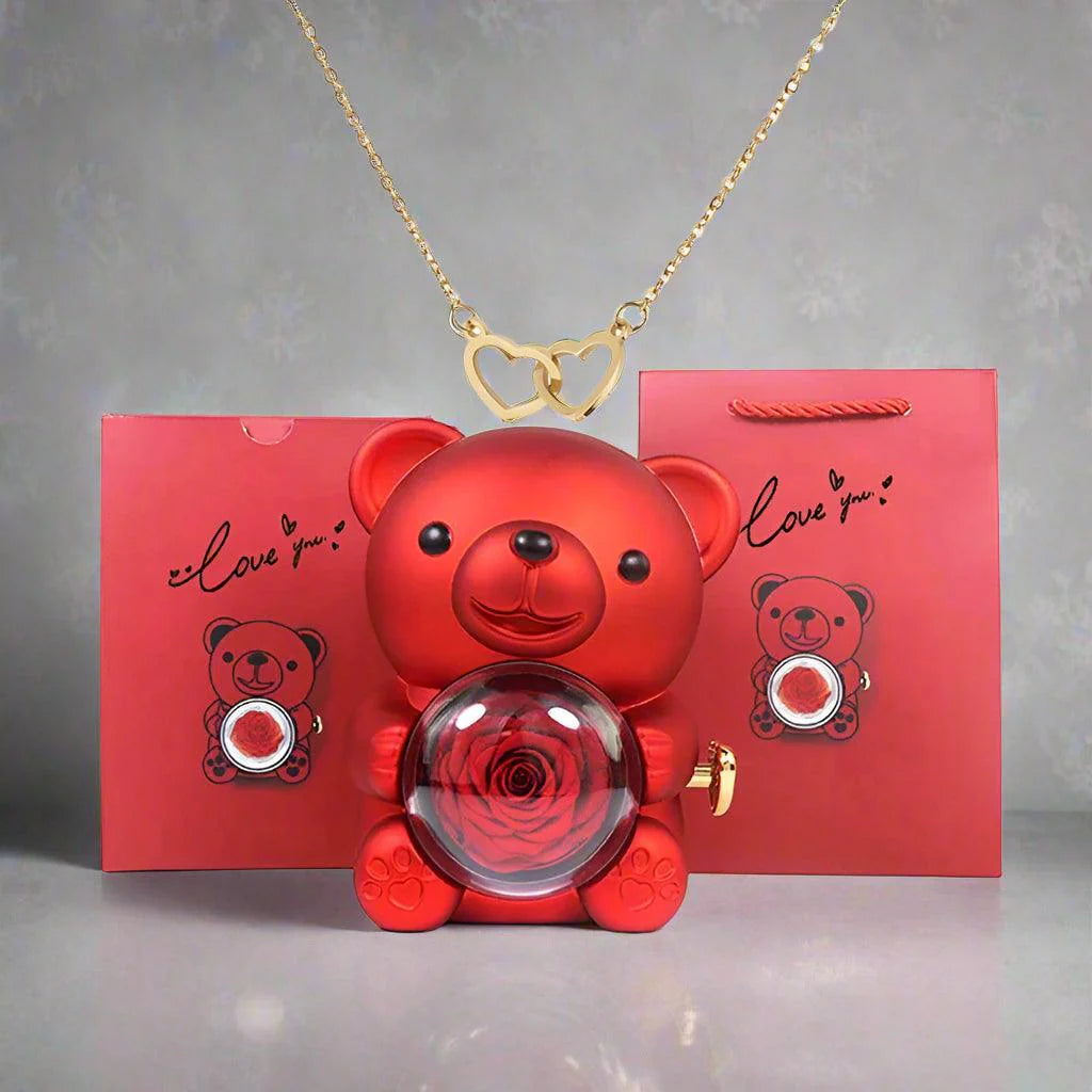 Valentine'S Day Rose Bear Necklace - Image 7