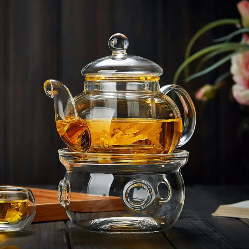 Heat-Resistant Glass Tea Pot With Infuser | 400Ml/1000Ml Teaware Set - Image 10