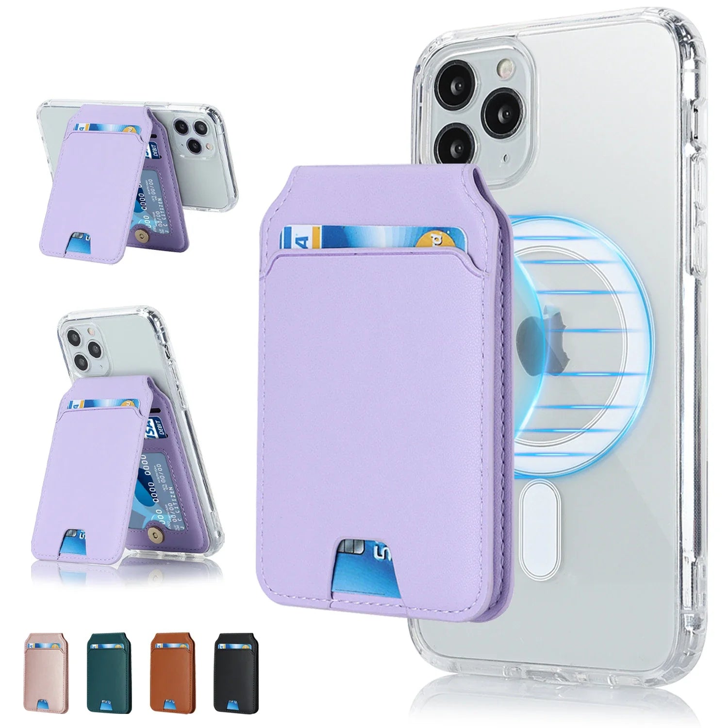 Foldable Magnetic Leather Kickstand Wallet - Image 11