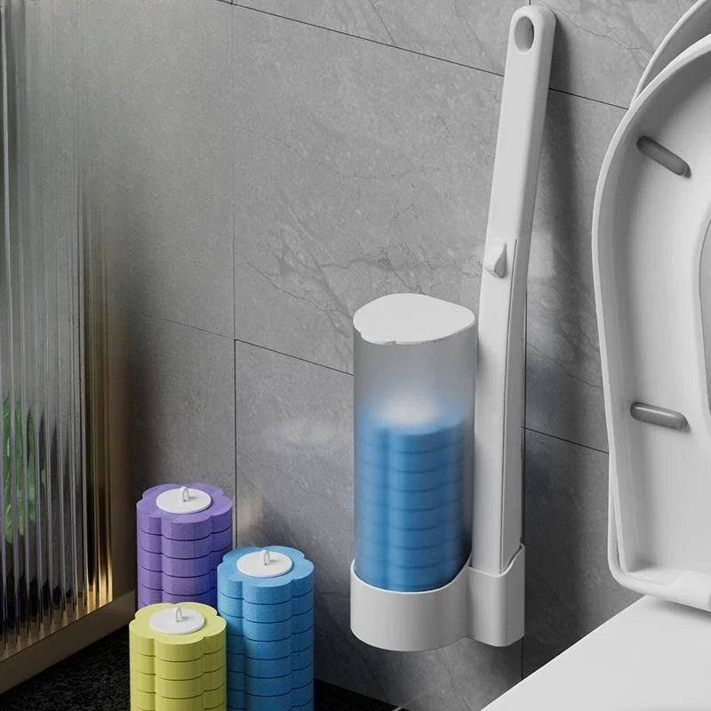 Disposable Toilet Brush Set With Cleaning Liquid Wall-Mounted Convenience! - Image 9