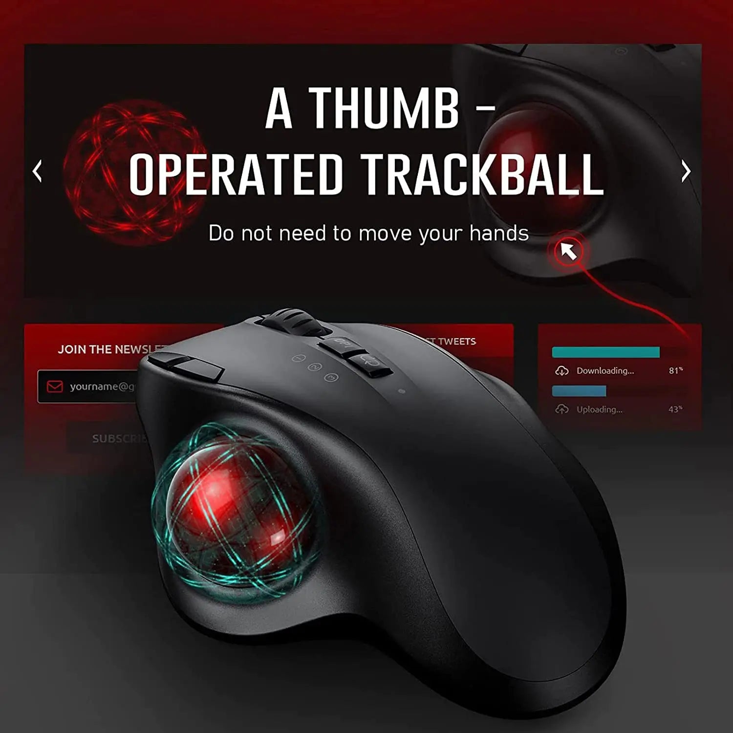 Ergonomic Wireless Trackball Mouse - Image 3