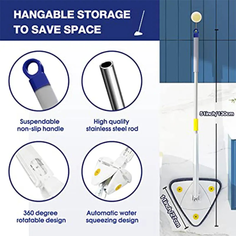 Multifunctional Triangle Self-Draining Lazy Mop - Image 15