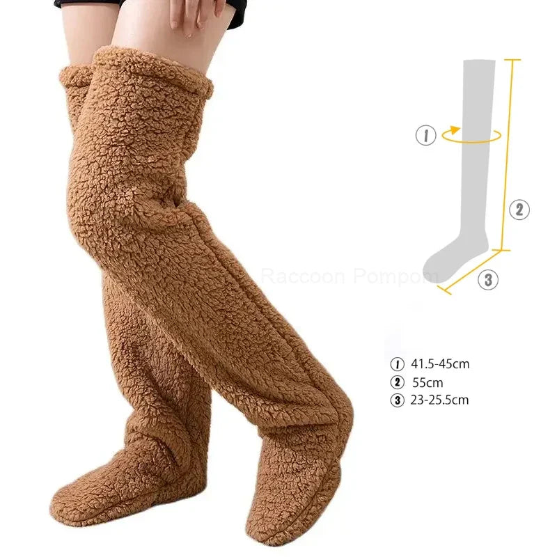 Over Knee High Fuzzy Socks - Image 8