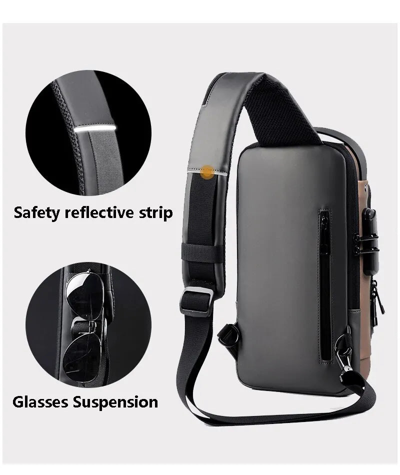 Waterproof Chest Bag With Usb Charging Interface - Image 17