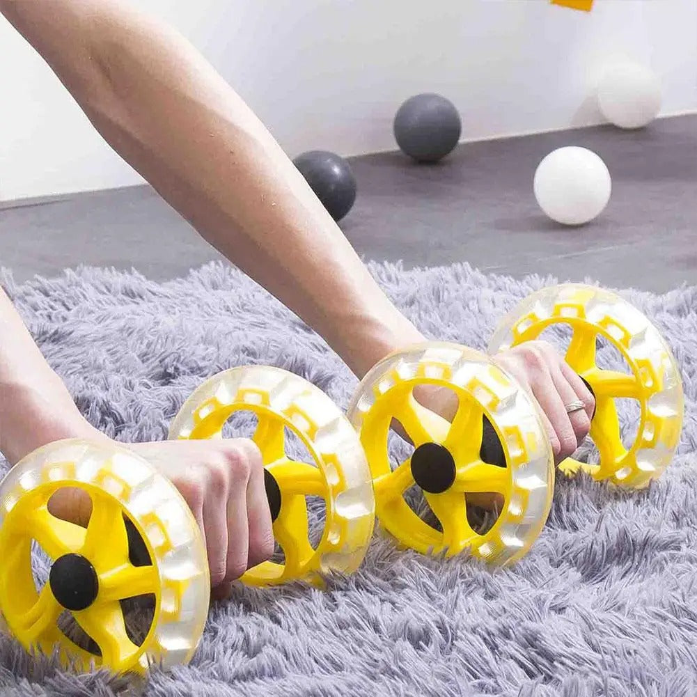 2-Piece Ab Wheel Roller With Elastic Resistance Bands For Abs And Core Strength Training - Image 4