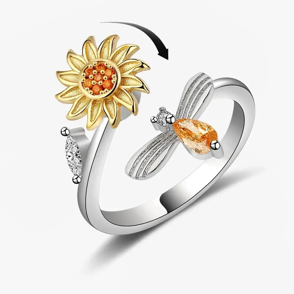 Sunflower Bee Fidget Ring Gifts - Image 5