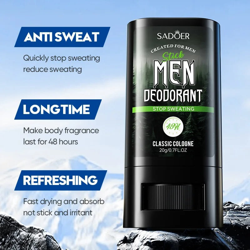 Sadoer Men Deodorant Stop Sweating Stick 48H Natural Scent Antiperspirant For Freshness And Confidence (20G) - Image 5