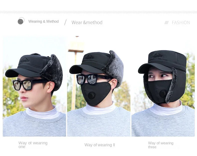 3 In 1 Thermal Face Mask Earmuffs Cap - Image 8