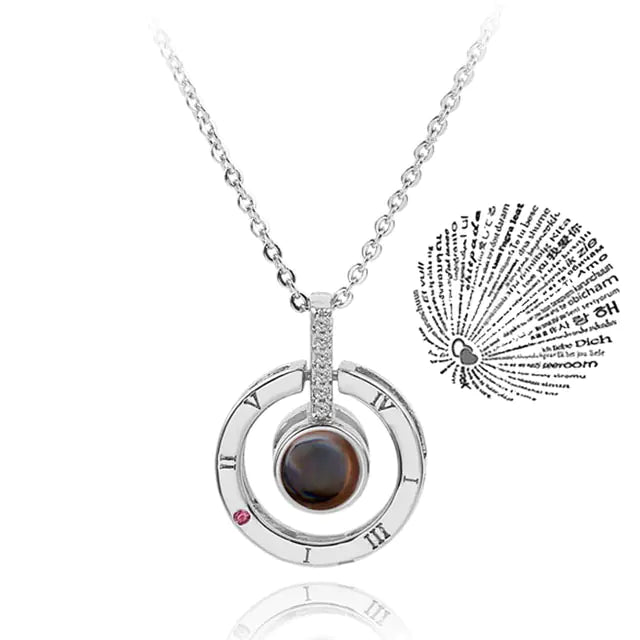 Projection Necklace 100 Languages I Love You Pendant Jewelry - Image 13