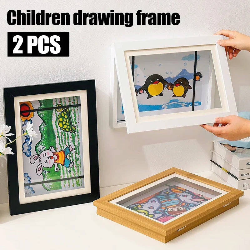 Magnetic Wooden Kids Easy Open Art Frame - Image 6
