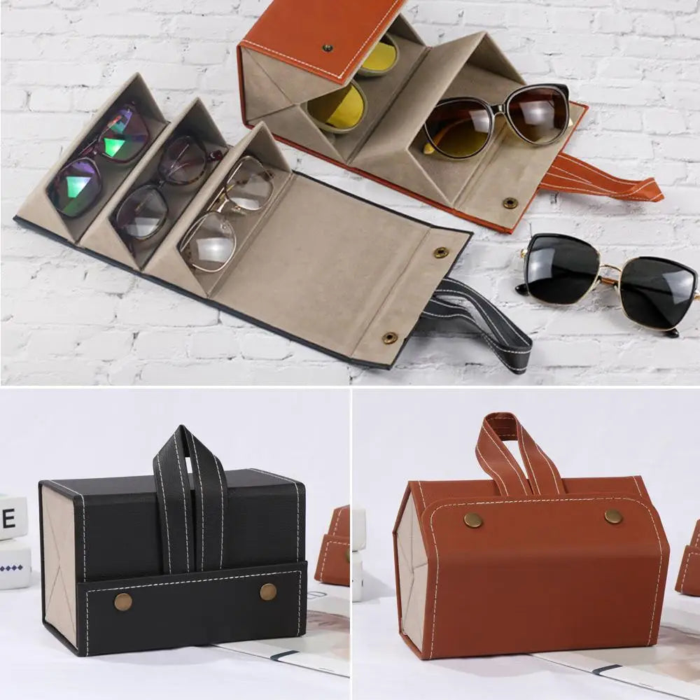 Foldable Leather Sunglasses Case - Image 5