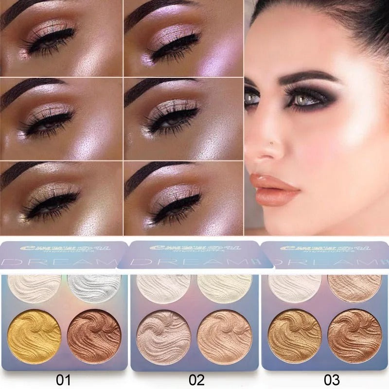 Highlighter Powder Palette Face Contour Shimmer Makeup Glow - Image 6