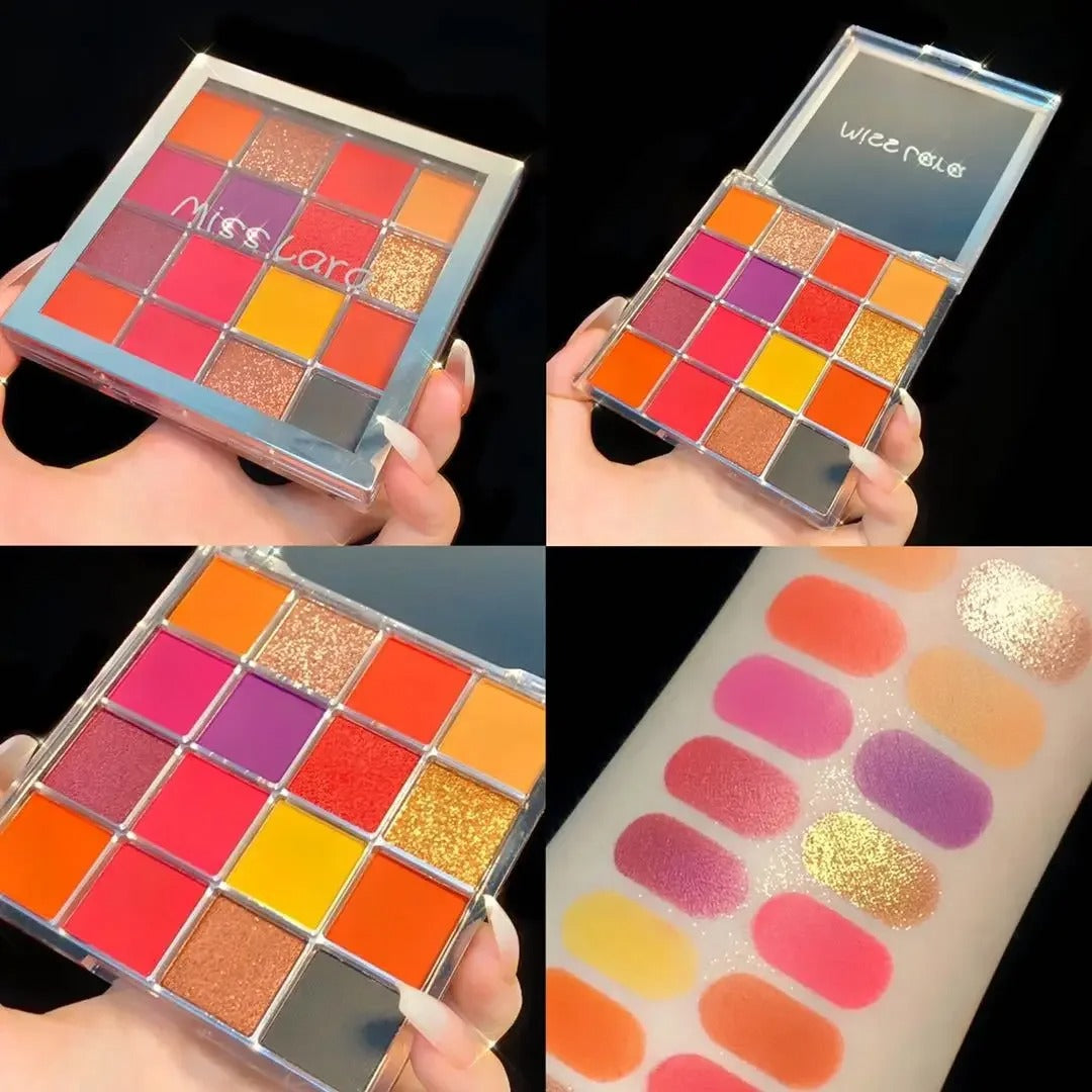 Miss Lara 16-Color Eyeshadow Palette - Vivid Cool Shades - Image 5