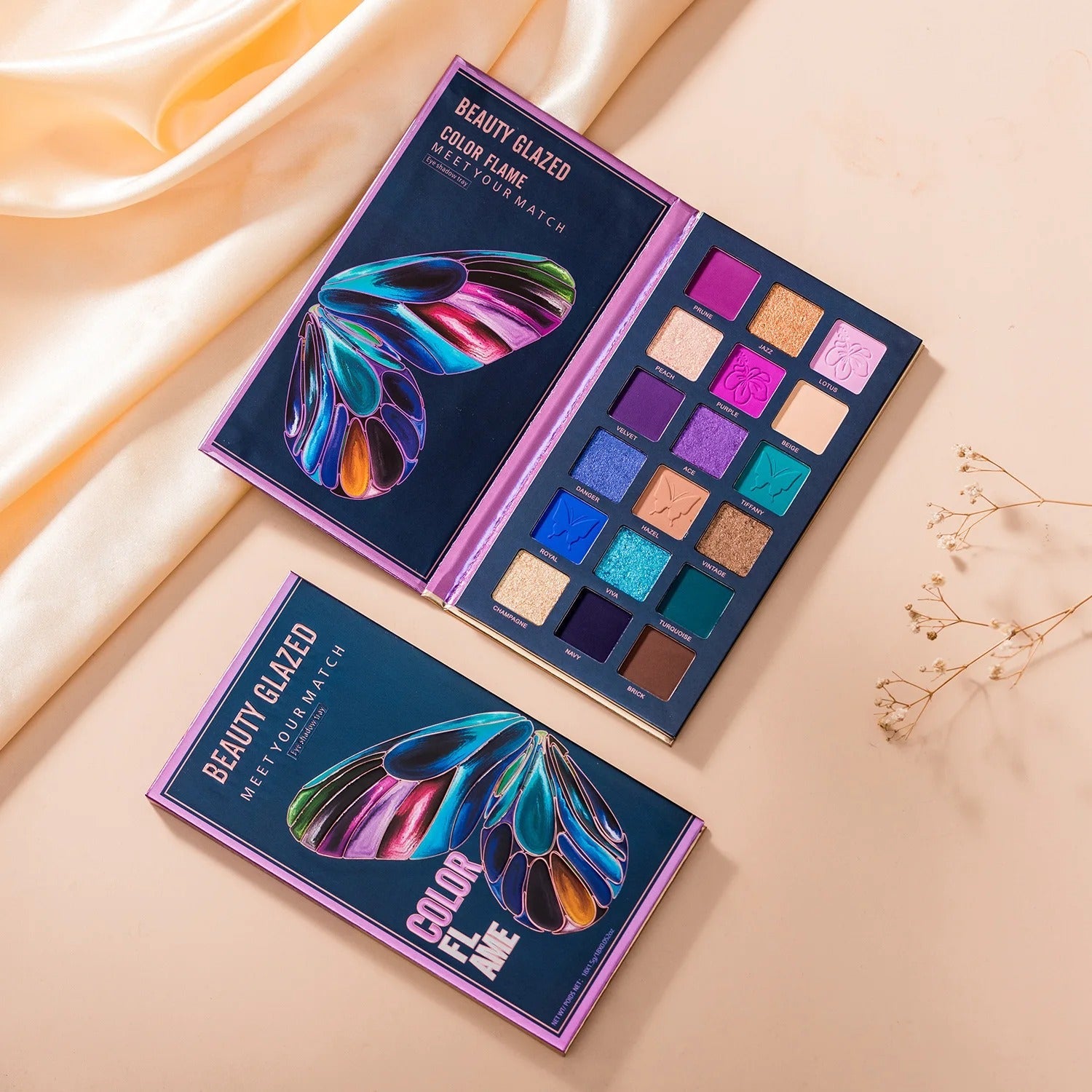 Beauty Glazed 18-Color Multicolor Eyeshadow Palette - Highly Saturated For Stunning Looks - Image 4